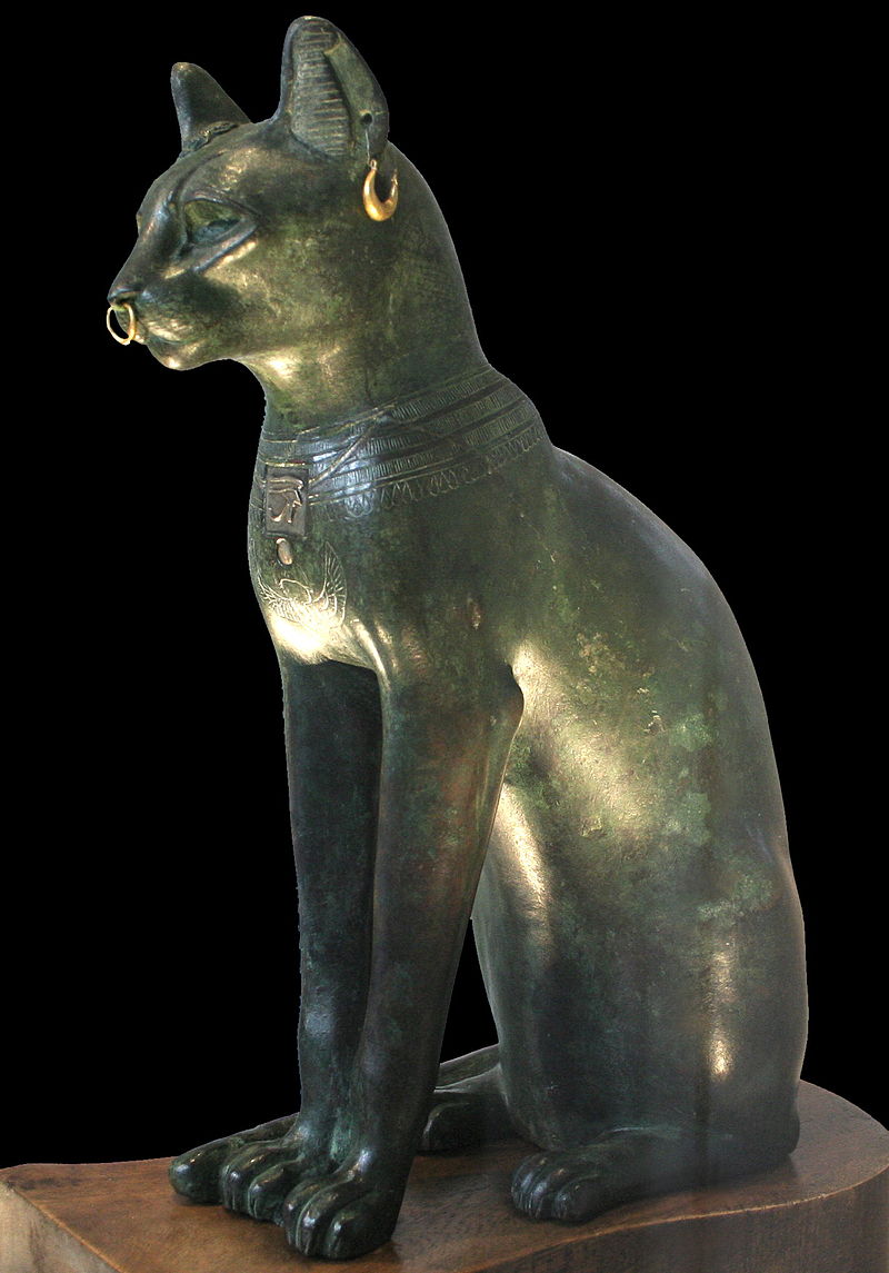 Bast dea Black Panther - rappresentazione di Bastet in bronzo e oro