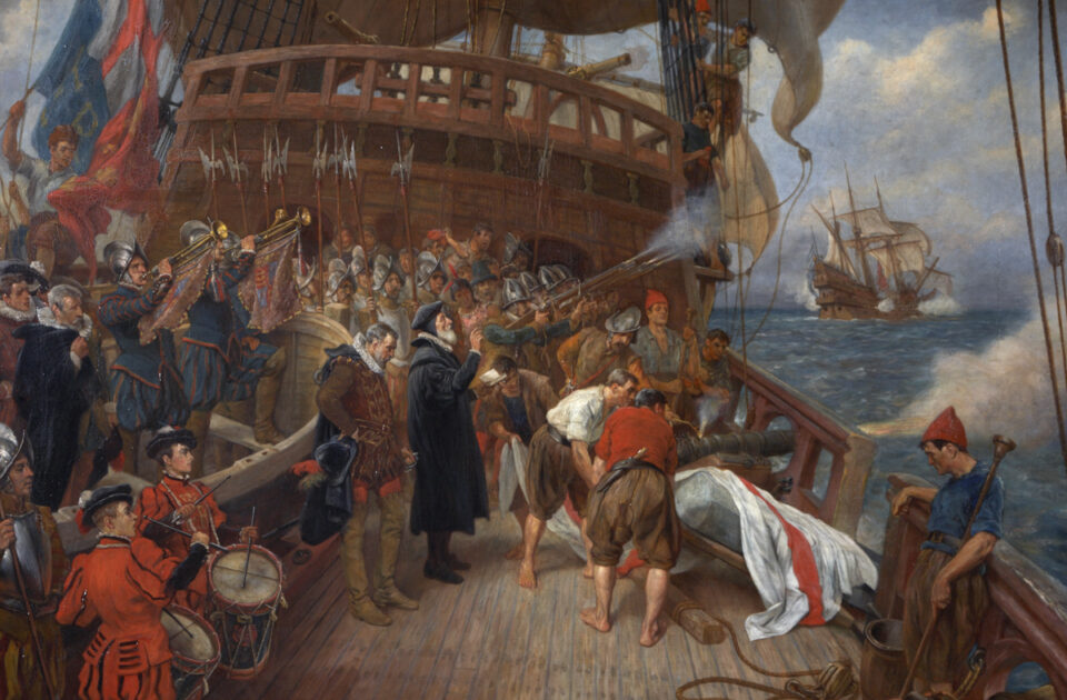 filibustieri, bucanieri corsari: sepoltura del corsaro Sir Francis Drake