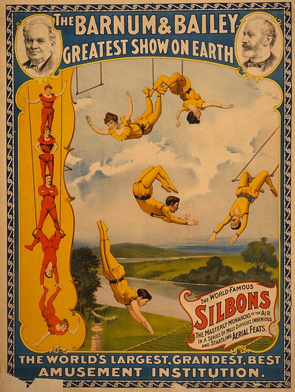 la storia del circo: locandina dello spettacolo di Barnum