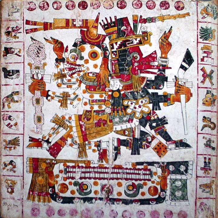 Mictlantecuhtli e Mictecacihuatl rappresentati nel Codex Borgia