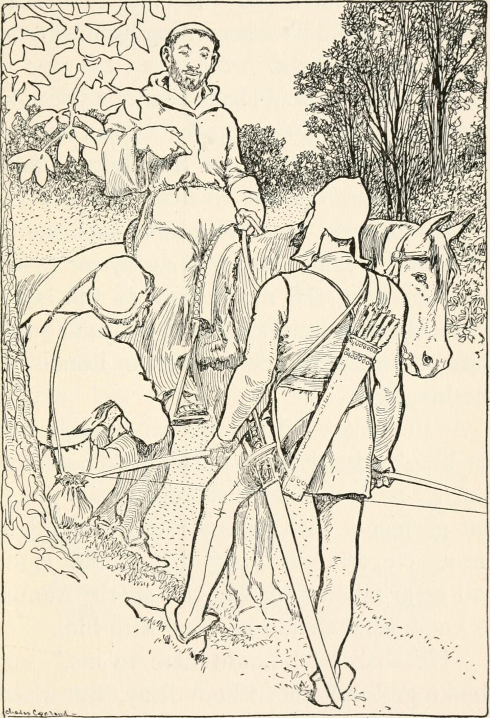 La leggenda di Robin Hood - illustrazione di Robin Hood and the Monk