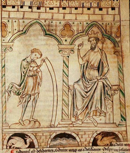 Merlino rivela la sua profezia a re Vortigern -Merlino leggende arturiane