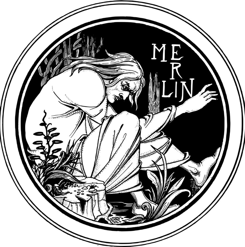 illustrazione di Merlino di Aubrey Beardsley 